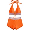image:imageFloerns Womens Bikini Sets High Waisted Halter Swimsuit with Boyshorts Bathing SuitOrange