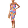 image:imageFloerns Womens Floral Midi Summer Dresses Square Neck Bodycon Vacation DressMulticolor