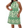 image:imageFloerns Womens Plus Size Floral Halter Dress Sleeveless Tie Back Summer A Line DressesTropical Leaf