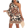 Apricot Brown Floral