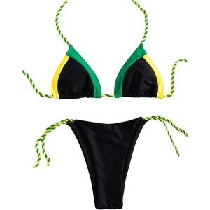 image:imageFloerns Womens Bikini Sets Triangle Halter Swimsuit String Tie Side Two Piece Bathing Suit