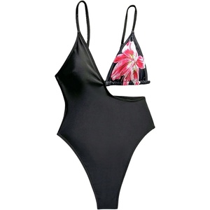 image:imageFloerns Womens One Piece Swimsuit Floral Cut Out Monokini Tie Backless Bathing Suit