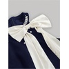image:imageFloerns Womens Cute Bowknot Halter Dress Pearl Beaded Ruffle Hem Party Mini DressesDark Blue