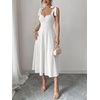 image:imageFloerns Womens Elegant Wedding Guest Dresses Bow Flare Ruffle Cocktail Party Summer Midi DressWhite