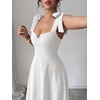image:imageFloerns Womens Elegant Wedding Guest Dresses Bow Flare Ruffle Cocktail Party Summer Midi DressWhite