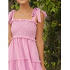 image:imageFloerns Womens Floral Print Tie Strap Square Neck Ruffle Boho Maxi DressPink