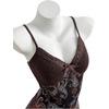 image:imageFloerns Womens Paisley Boho Dresses Lace Trim V Neck Layered Ruffle Concert Outfit Mini DressBrown