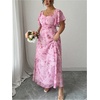 image:imageFloerns Womens Plus Size Floral Maxi Dress Sweetheart Neck A Line Beach Vacation DressesPink