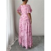 image:imageFloerns Womens Plus Size Floral Maxi Dress Sweetheart Neck A Line Beach Vacation DressesPink