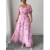 image:imageFloerns Womens Plus Size Floral Maxi Dress Sweetheart Neck A Line Beach Vacation DressesPink