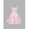 image:imageFloerns Womens Plus Size Floral Short Cami Dress Sleeveless Bodycon A Line Wedding Guest DressesPink Multi
