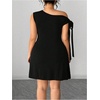image:imageFloerns Womens Plus Size Off The Shoulder Elegant Party Dress Knot Side Wedding Guest Summer Mini DressesBlack