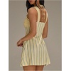 image:imageFloerns Womens Striped Halter Mini Dress Summer Sleeveless Twist Front A Line Going Out DressesYellow