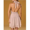 image:imageFloerns Womens Summer Mini Dress Sleeveless Halter Backless Ruched Date Night Layered A Line DressesApricot