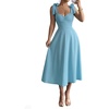 image:imageFloerns Womens Elegant Wedding Guest Dresses Bow Flare Ruffle Cocktail Party Summer Midi DressPale Blue