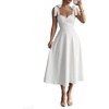 image:imageFloerns Womens Elegant Wedding Guest Dresses Bow Flare Ruffle Cocktail Party Summer Midi DressWhite