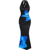 image:imageFloerns Womens Plus Size Elegant Halter Maxi Dress Draped Cowl Neck Fishtail Backless Bodycon Party Cocktail Long DressesOcean Blue
