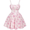image:imageFloerns Womens Plus Size Floral Short Cami Dress Sleeveless Bodycon A Line Wedding Guest DressesPink Multi