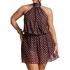 image:imageFloerns Womens Plus Size Polka Dots Halter Dress Tie Backless A Line Going Out DressesBrown
