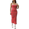 image:imageFloerns Womens Striped Print Sleeveless Split Thigh Casual Cami Long DressRed and White