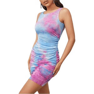 image:imageFloerns Womens Casual Solid Sleeveless Stretchy Short Bodycon Tank DressMulti