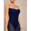 image:imageFloerns Womens Y2k Tie Dye Halter Dress Cowl Neck Sheer Mesh Club Bodycon Maxi DressesDark Blue