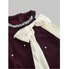 image:imageFloerns Womens Cute Bowknot Halter Dress Pearl Beaded Ruffle Hem Party Mini DressesBurgundy