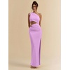 image:imageFloerns Womens One Shoulder Cutout Maxi Party Dress Sleeveless Split Bodycon Wedding Guest Night Out DressesLilac Purple
