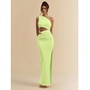 image:imageFloerns Womens One Shoulder Cutout Maxi Party Dress Sleeveless Split Bodycon Wedding Guest Night Out DressesSaga Green