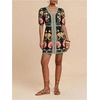 image:imageFloerns Womens Tropical Puff Sleeve Mini Dress V Neck Beach Vacation A Line DressesDark Black