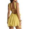 image:imageFloerns Womens Cut Out Halter Dress Chiffon Sleeveless Layered Ruffle Going Out DressesYellow