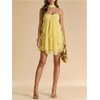 image:imageFloerns Womens Cut Out Halter Dress Chiffon Sleeveless Layered Ruffle Going Out DressesYellow