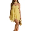 image:imageFloerns Womens Cut Out Halter Dress Chiffon Sleeveless Layered Ruffle Going Out DressesYellow