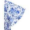 image:imageFloerns Womens Plus Size Floral Square Neck Short Sleeve Maxi Dress  A Line Flounce Wedding Guest Spring Summer Easter Curvy Sundress Picnic Flared HemBlue and White