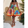 image:imageFloerns Womens Plus Size Tropical Summer Dresses Spaghetti Strap Flowy Vacation SundressOrange Multi