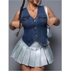 image:imageWomens Plus Size V Neck going out Denim Jacket Sleeveless Button Down Jean VestDark Wash
