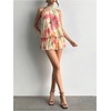 image:imageFloerns Women Backless Sleeveless Ruffle Bubble Hem Mesh Halter Mini DressLight Yellow