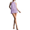 image:imageFloerns Women Backless Sleeveless Ruffle Bubble Hem Mesh Halter Mini DressLilac Purple
