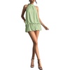 image:imageFloerns Women Backless Sleeveless Ruffle Bubble Hem Mesh Halter Mini DressMint Green