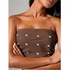 image:imageFloerns Womens Cute Summer Polka Dots Strapless Tube Mini DressesBrown