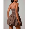 image:imageFloerns Womens Cute Summer Polka Dots Strapless Tube Mini DressesBrown