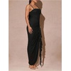 image:imageFloerns Womens Elegant Mesh Ruched Ruffle Wedding Guest Cocktail DressesBlack