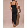 image:imageFloerns Womens Elegant Mesh Ruched Ruffle Wedding Guest Cocktail DressesBlack