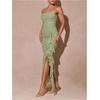 image:imageFloerns Womens Elegant Mesh Ruched Ruffle Wedding Guest Cocktail DressesMint Green