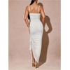 image:imageFloerns Womens Elegant Mesh Ruched Ruffle Wedding Guest Cocktail DressesWhite