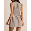 image:imageFloerns Womens Gingham A Line Dress Mini Checkered Elegant DressesBrown
