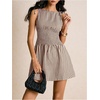 image:imageFloerns Womens Gingham A Line Dress Mini Checkered Elegant DressesBrown