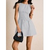 image:imageFloerns Womens Gingham A Line Dress Mini Checkered Elegant DressesLight Grey