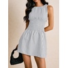 image:imageFloerns Womens Gingham A Line Dress Mini Checkered Elegant DressesLight Grey