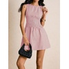 image:imageFloerns Womens Gingham A Line Dress Mini Checkered Elegant DressesPink